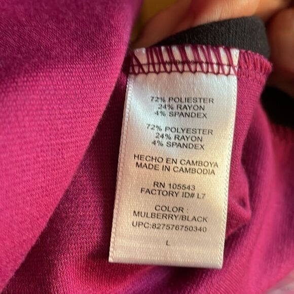 Narciso Rodriguez Mulberry & Black Designer block print dress Size L color block - Picture 10 of 16